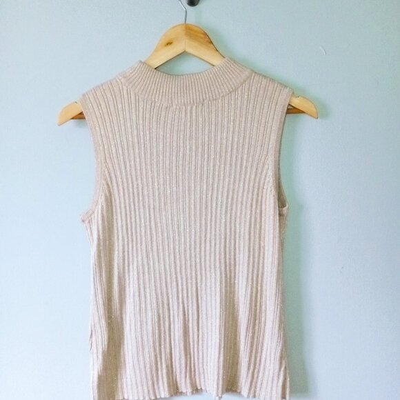 Christopher Banks Beige Sleeveless Turtleneck - Picture 3 of 4
